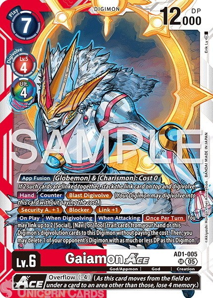 AD1-005 Gaiamon ACE : Super Rare Foil : AD01: Advanced Booster Digimon Generatio