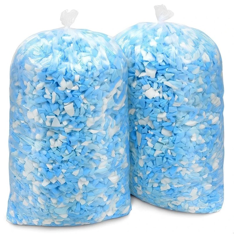 Hem Dgpsy 10lbs Shredded Memory Foam Filling, Blue and White Bean Bag Filler,...
