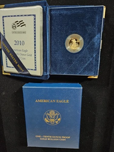 🌟 2010 $5 1/10 oz American Gold Eagle PROOF Coin BU UNC w/ COA