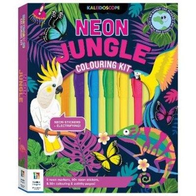 Hinkler Pty Ltd Kaleidoscope Colouring Kit Neon Jungle (Mixed Media Product)