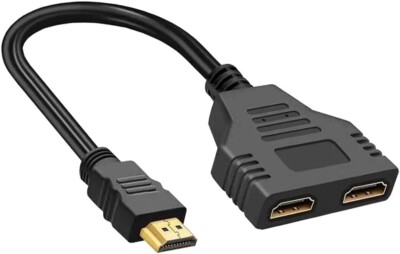 Splitter 1 in 2 Out Adapter Cable, 1080P HDMI to Dual HDMI 1 to 2 Way,For..