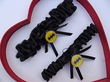 New Handmade Batman Wedding Garter Yellow Black Prom Superhero Garter