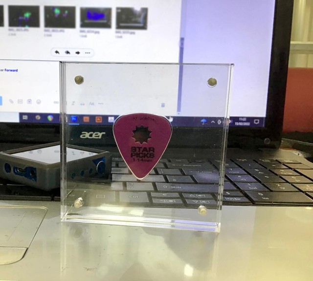 Guitar pick Display frame. Can be personalised. Pick not included. Freepost. Guitar pick Display frame. Can be personalised. Pick not included. Freepost.