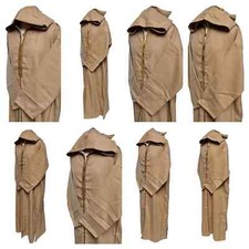 Moroccan Winter Wool Blend Beige Long Sleeve Hooded Thobe Djellaba