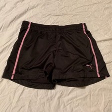 girls L puma athletic shorts mesh black active