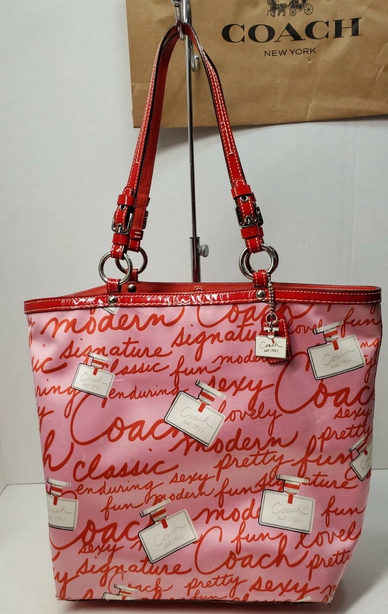 Coach purse red inside sale