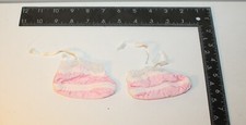 Vintage Pink Baby Booties Size 0 Pink White Lace
