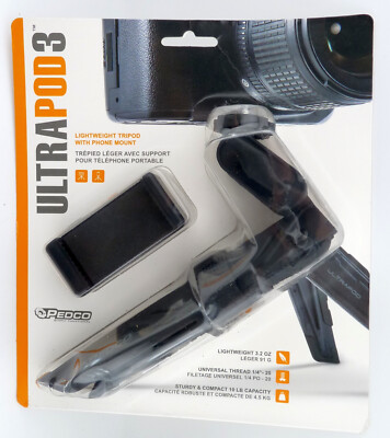 Lightweight Travel Tripod Versatile Camera or Phone Mount Adjustable Any Surface