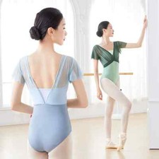 Ballet Leotards for Women Sleeve Mesh Dance Costume Leotard Elegant Bodysuit
