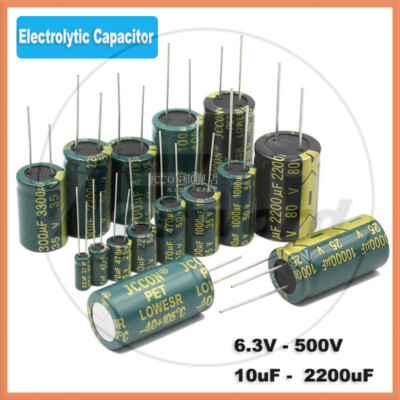 Elektrolyt Kondensator Auswahl 10µF -2200µF/6.3V - 500V Kondensator Radial 105°C