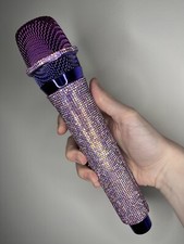 Purple AB Rhinestone Wireless Karaoke Microphone Receiver System - Rechargeable