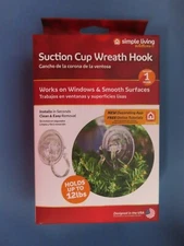 4 Simple Living  Smart Light  Suction Cup Wreath Hooks  PVC  NEW  LOT of 4