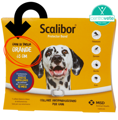 SCALIBOR 65 Cm Collare ANTIPARASSITARIO per CANI di Taglia