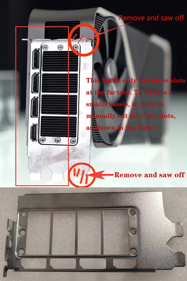 For NVIDIA I/O Shield BackPlate Blende Bracket RTX4090, RTX4080 FE 3 or 2-slots - Image 2 of 3