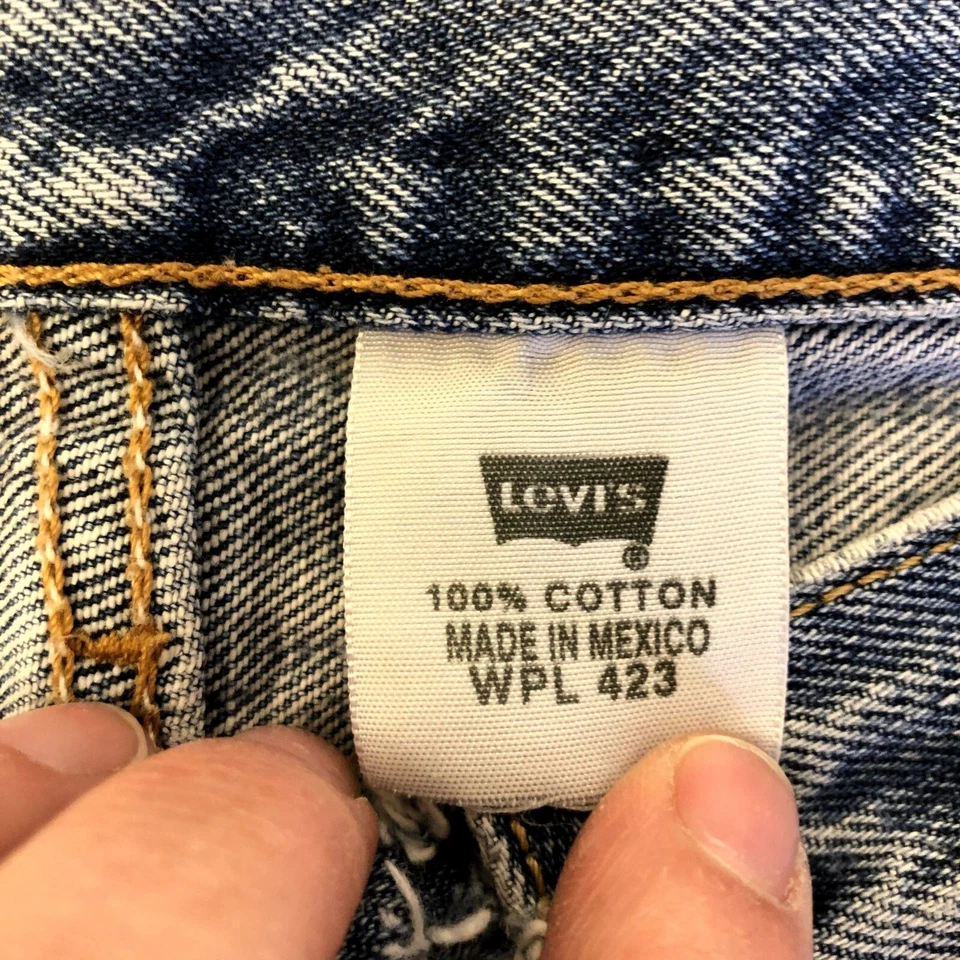 Vtg 80's Levis 501 XX DISTRESSED Blue Jeans BUTTON FLY Denim Pants 30/34 - Image 4 of 4