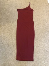 Pretty Little Thing Burgundy Bodycon Dress Size 6