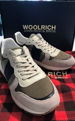 scarpe uomo WOOLRICH sneakers bianco pelle arancione pelle nabuk BJ467 -  ZOOODE.COM