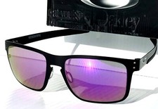 NEW Oakley HOLBROOK METAL Matte Black POLARIZED Galaxy Violet Lens Sunglass 4123