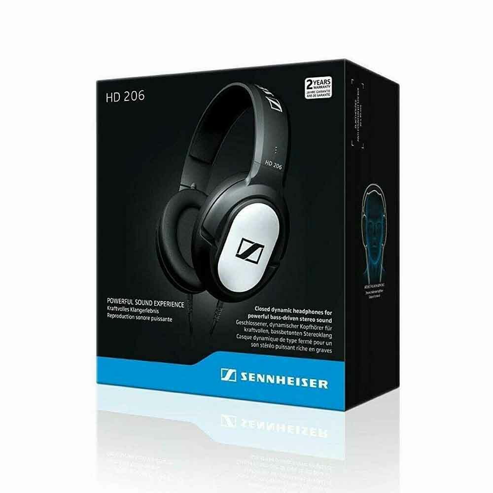 Sennheiser HD 206 Stereo Black WIRED Headphones Earphones Over Ear