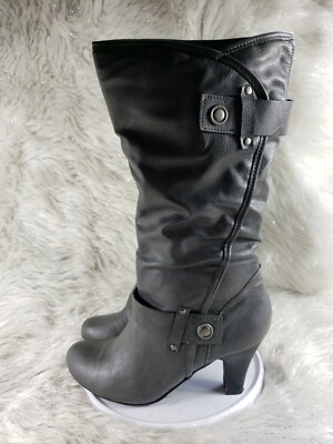 a.n.a A New Approach Womens Gray Boots Heel Size 9 M