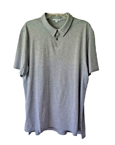 James Perse Shirt Mens XL Size 4 Standard Polo Gray Cotton Made in USA #MJH3337