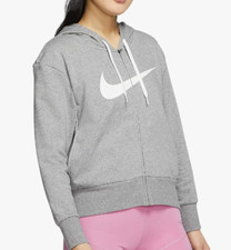 Nike Women  s Hoodie Full Zip NWT Training grey Sz Small Dri-Fit    