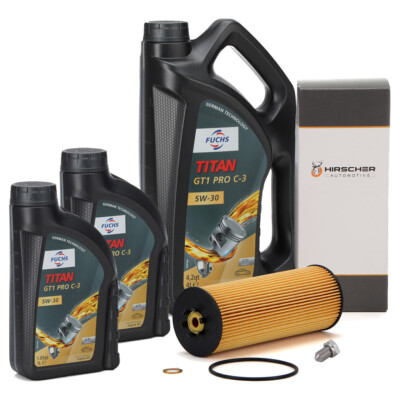 6L FUCHS TITAN GT1 PRO C-3 5W30 + HIRSCHER Ölfilter für 2.5 TDI 059115562