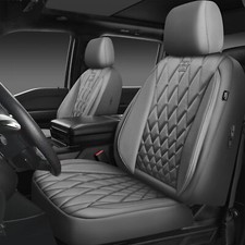 CAR PASS Piping Luxury PU Leather Two Front Car Seat Covers, Waterproof Anti Sli