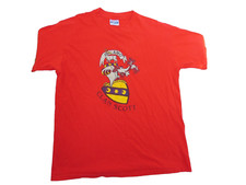 Vintage Clan Scott Hanes Beefy Single Stitch Made in USA orange red XL