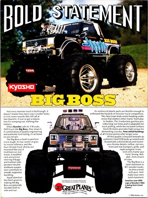 Kyosho Big Boss RC Monster Truck 1990 Print Ad Wall Art Decor | eBay