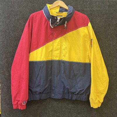 🔥Tommy Hilfiger Men's Color Block Jacket Made In Hong Kong Sz XL