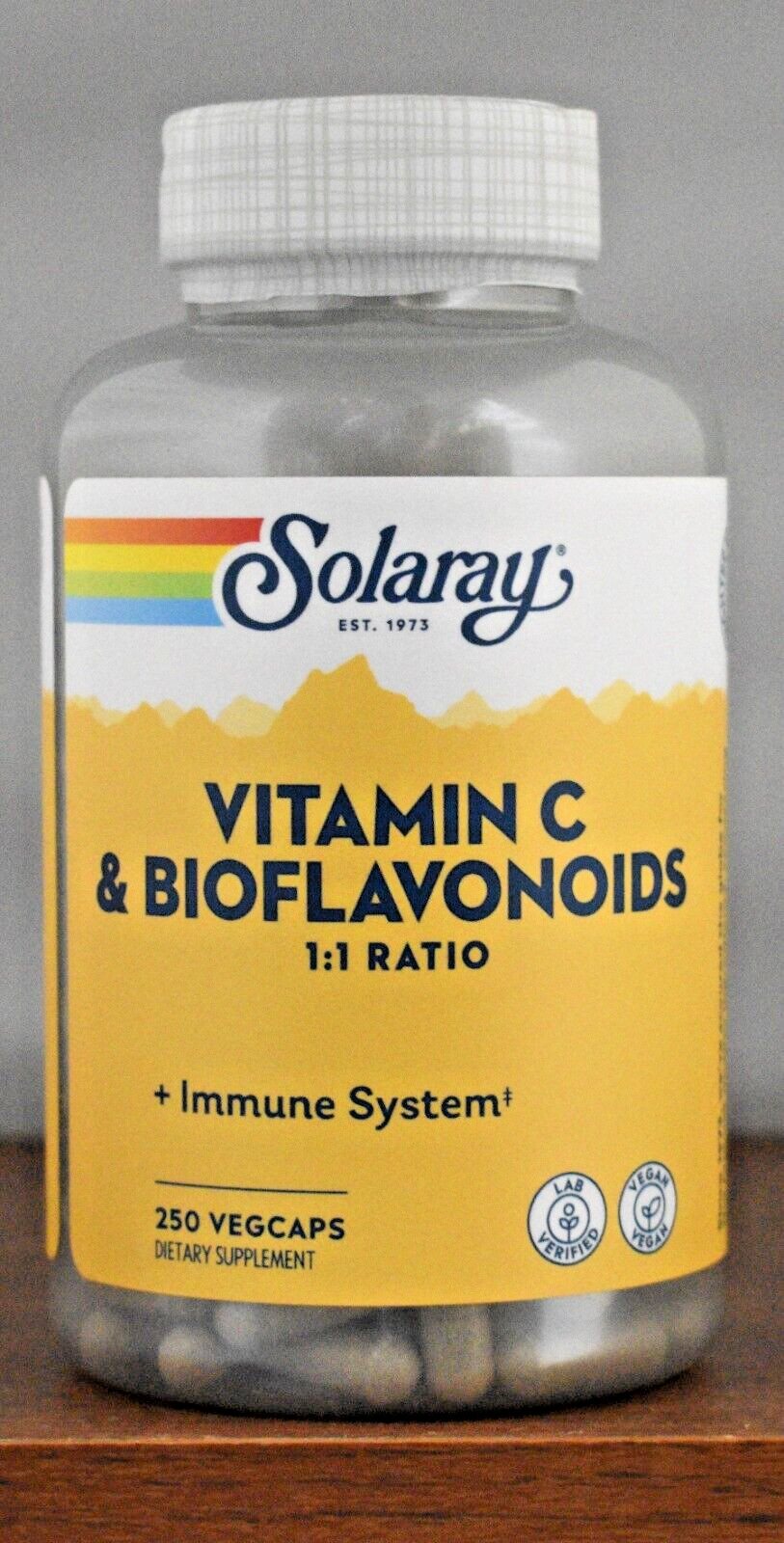 Solaray Vitamin C & Bioflavonoids 11 Ratio 500mg 250 Capsules Super
