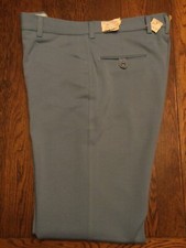 Vintage Mens Trousers - Blue - NWT/ Sears - Poly - Waist 36 Inseam 33 - Perma