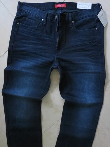 GUESS Hombre Estándar Vaqueros Rectos Clásico Angustiado Azul Oscuro | eBay
