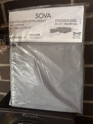 NEW IKEA sova Fitted Sheet Twin Light Gray