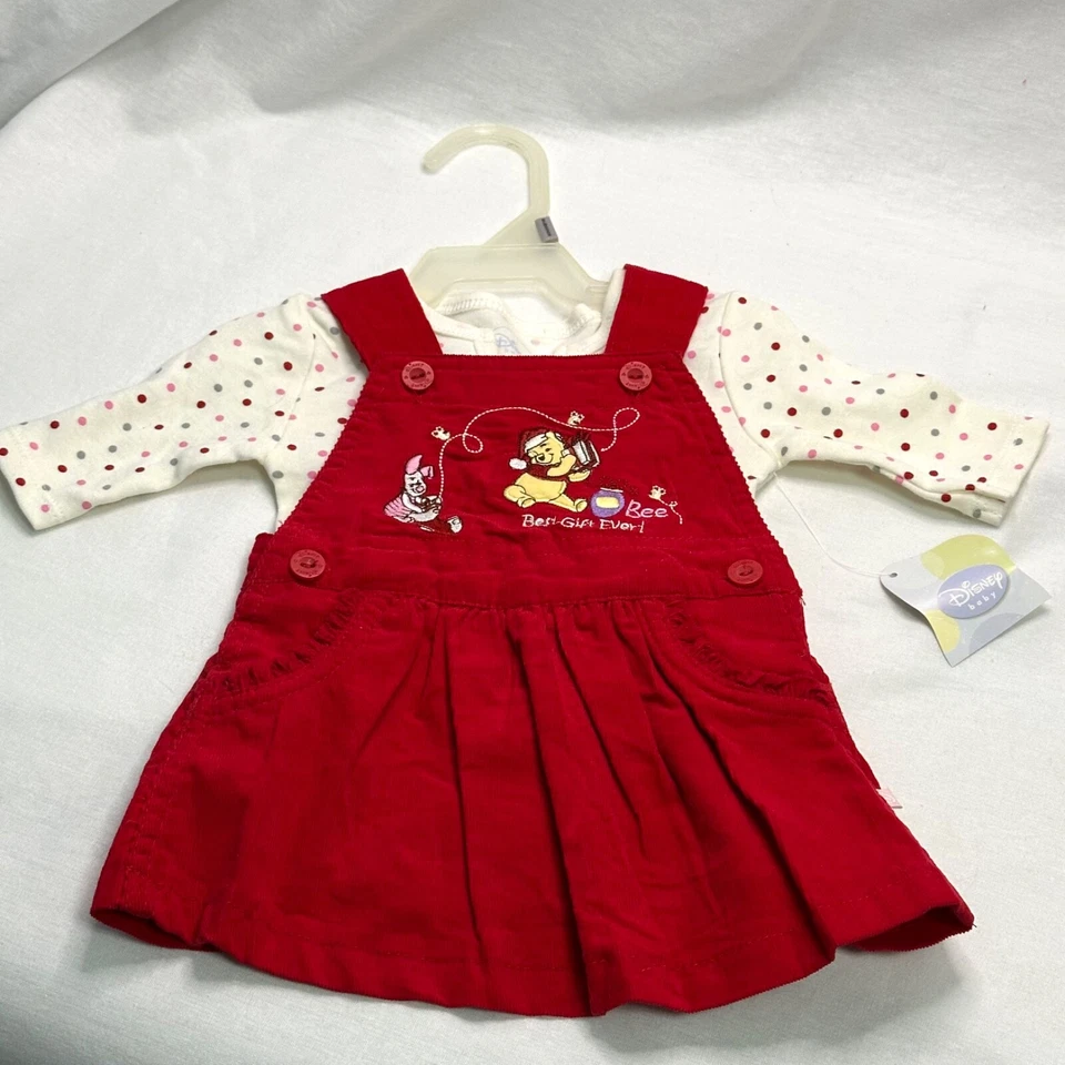 WDW Disney Baby Winnie the Pooh Christmas Cuddles Newborn Dress Jumper Set NwT - Image 4 of 4