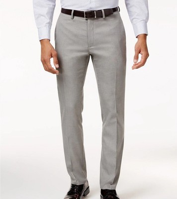 NEW Haggar Men's Size 32x30 Super Flex Waistband Dress Pants Gray Straight Fit