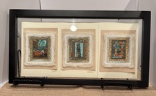 Kara Young 3 Cards Framed &ldquo;Mixed Media Wall Fine Art / Handmade Paper
