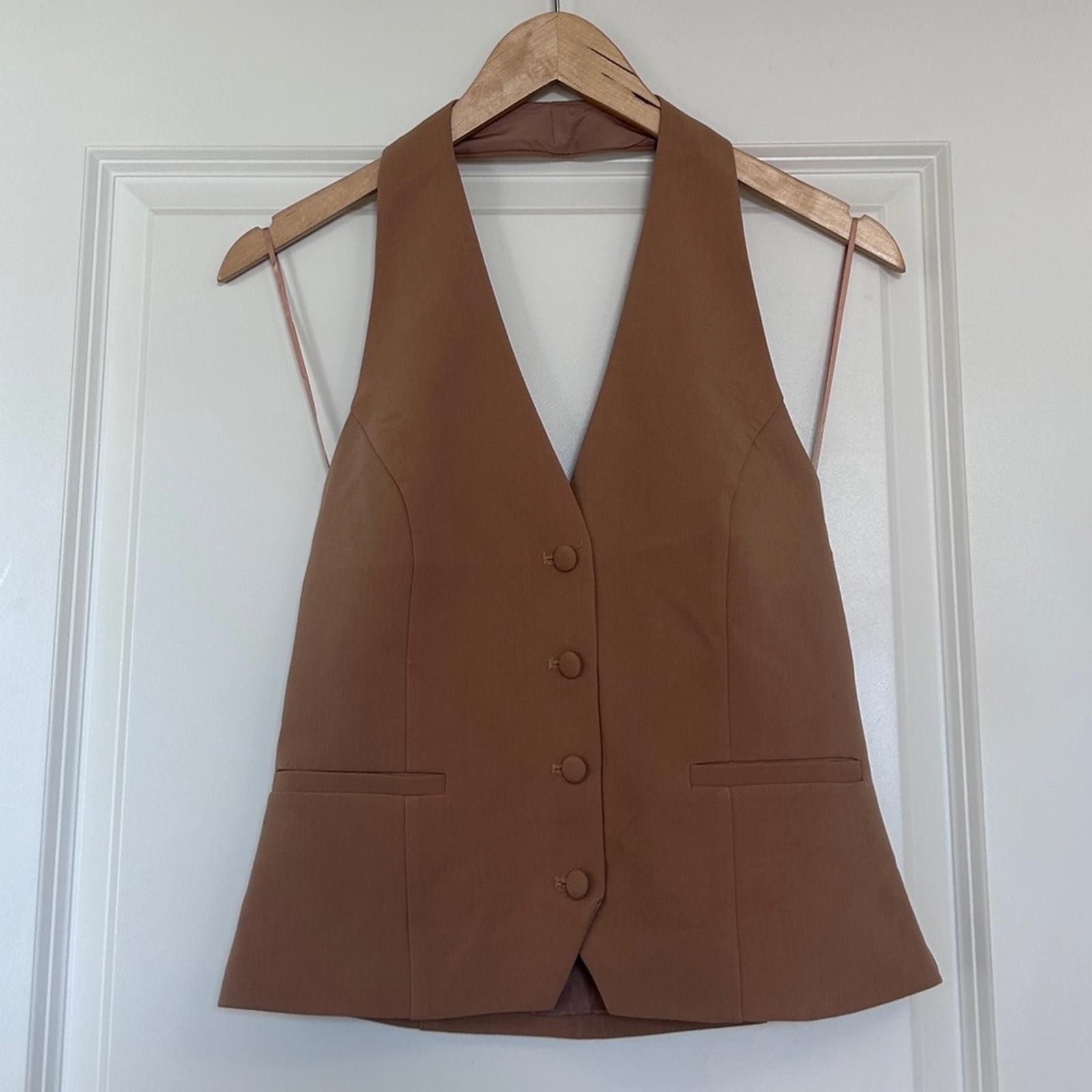NEW Jason Wu Backless Tan Halter Vest, size small