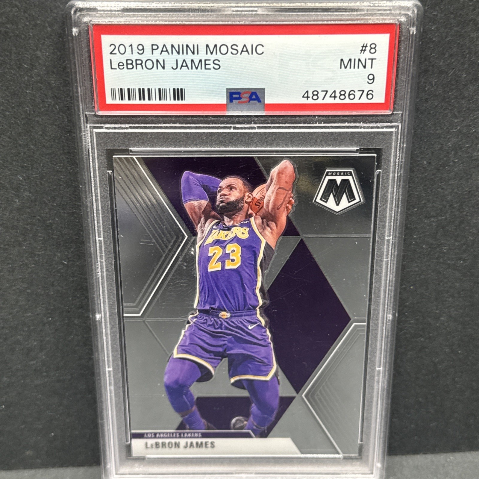 Lebron James 2019 Panini Mosaic #8 LA Los Angeles Lakers PSA 9 Mint