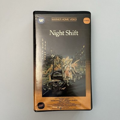 NIGHT SHIFT VHS 1982 WARNER CLAMSHELL CASE Made In Japan Rare TESTED