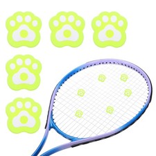 Tennis Racket Dampener, 1 Inch 5 Pcs Silicone F Yellow White Cat Paw