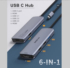 MOKiN 6 IN 1- Docking Station USB C to Dual HDMI Adapter - MODEL MOUC0412