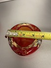 Vintage Arco Japan Orange/Red Ashtray Glass Hand Painted Floral  Lot of 2 — photo 9