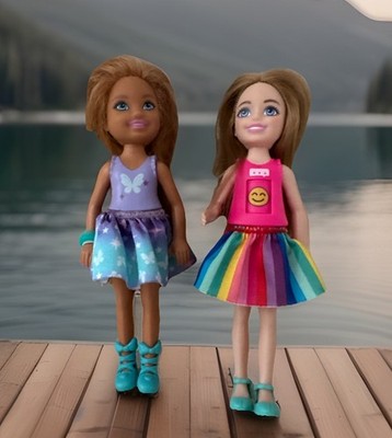 Lot Of 2 Mattel Barbie Club Chelsea Ballerina From Nutcracker & Art Therapy Doll