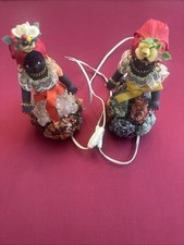 Lot de 2 jolies lampes jupe cristal poupée femme brésilienne vintage fonctionne