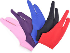 5 Pieces Artist Glove for Drawing Tablet, Two-Finger Tablet Drawing Gloves, Digi