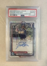 2024 Bowman Chrome 1st Autographs Paulino Santana Choice Refractor /150 AU, RC