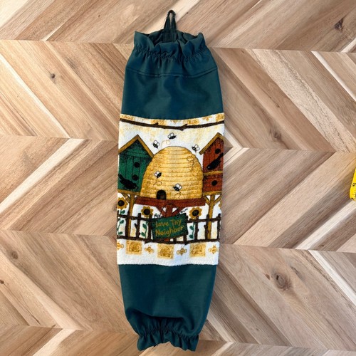 Beehive Kitchen Grocery Bag Holder Organizer Storage Green Farmhouse Cottagecore