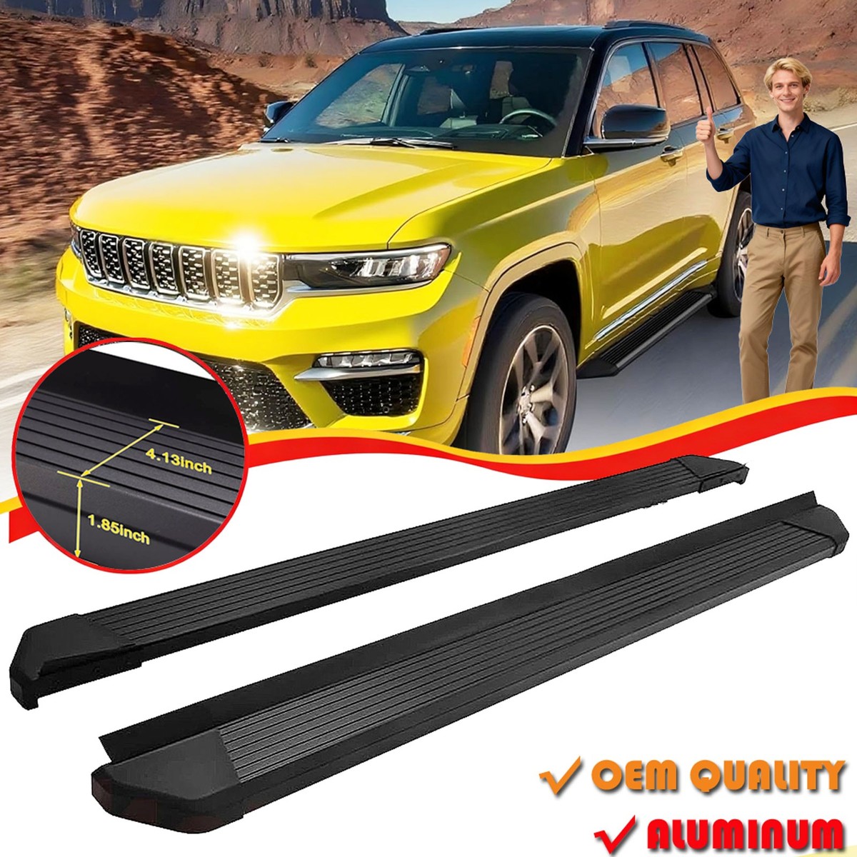 Side Steps Running Boards for 2022-2025 Jeep Grand Cherokee 2-Row